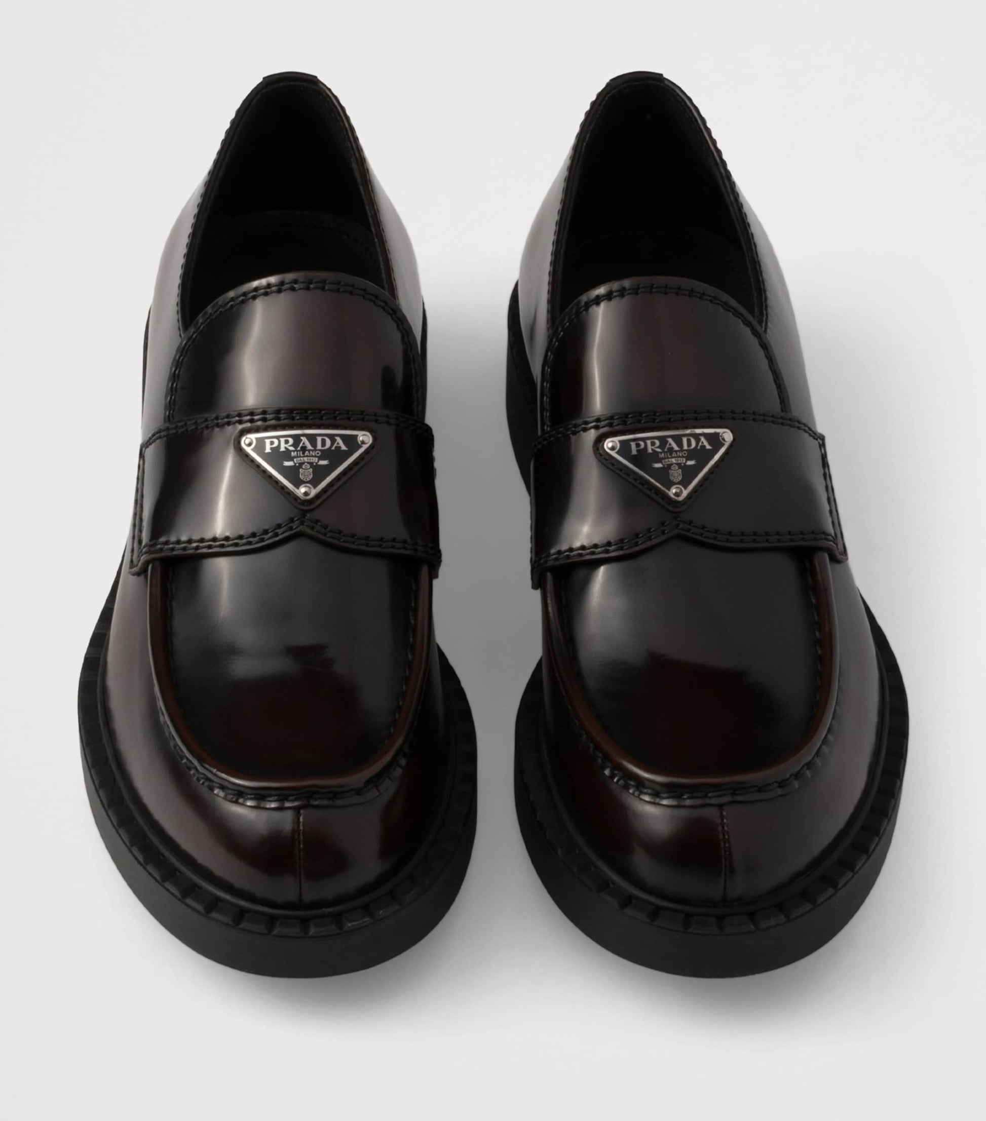 Leather Brushed Triangle Loafers
