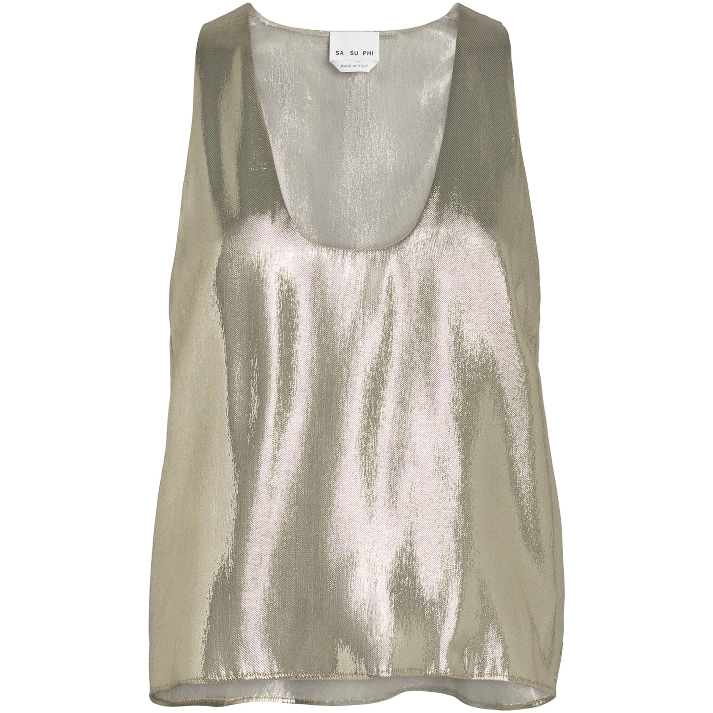 SASUPHI Gold Silk-Blend Tank Top