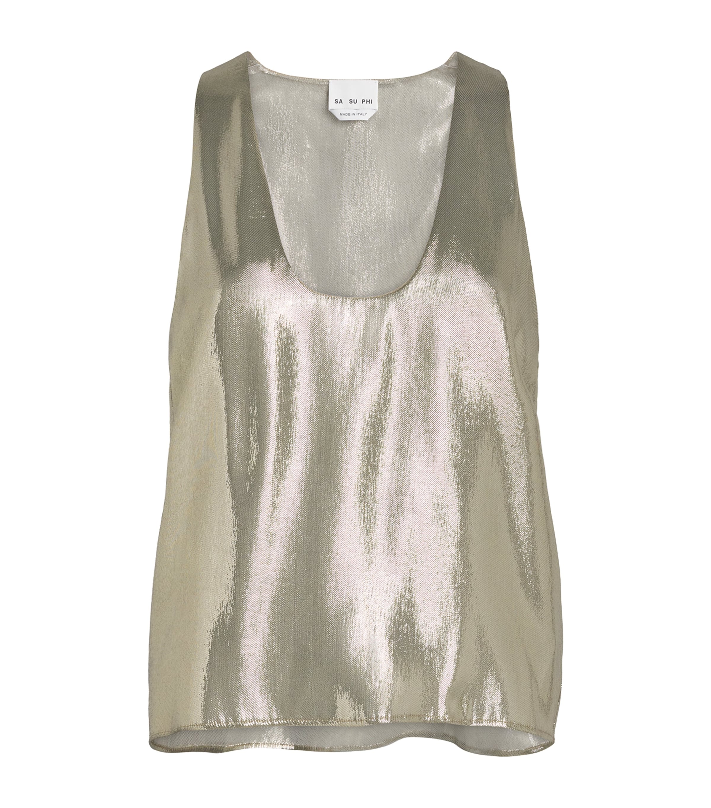 SASUPHI Gold Silk-Blend Tank Top
