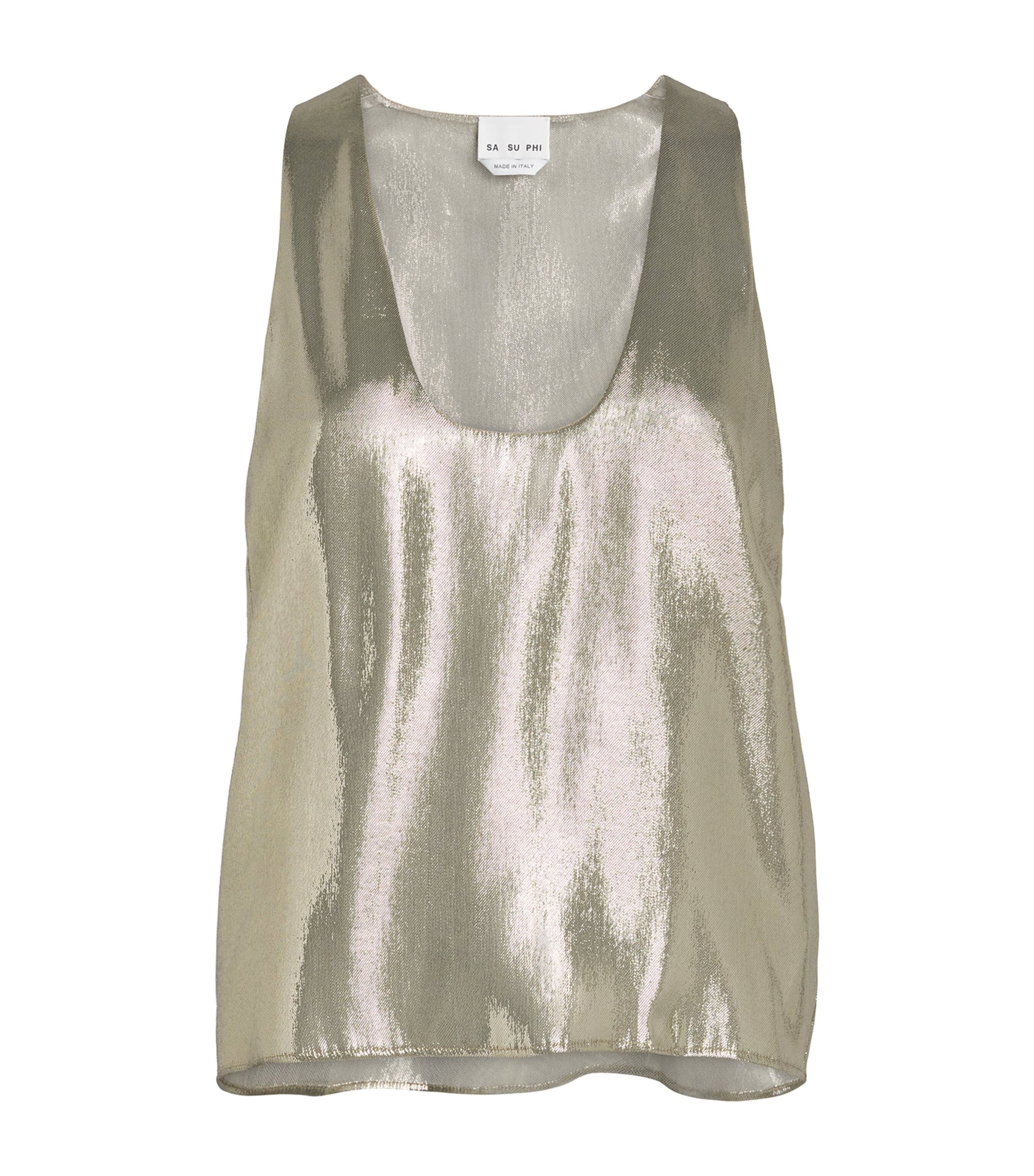 SASUPHI Gold Silk-Blend Tank Top