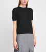 Max Mara Black Virgin Wool Contrast-Trim Sweater