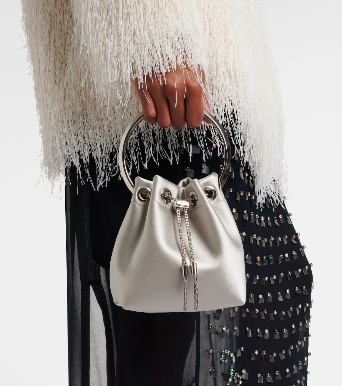 Jimmy Choo - Bon Bon satin bucket bag