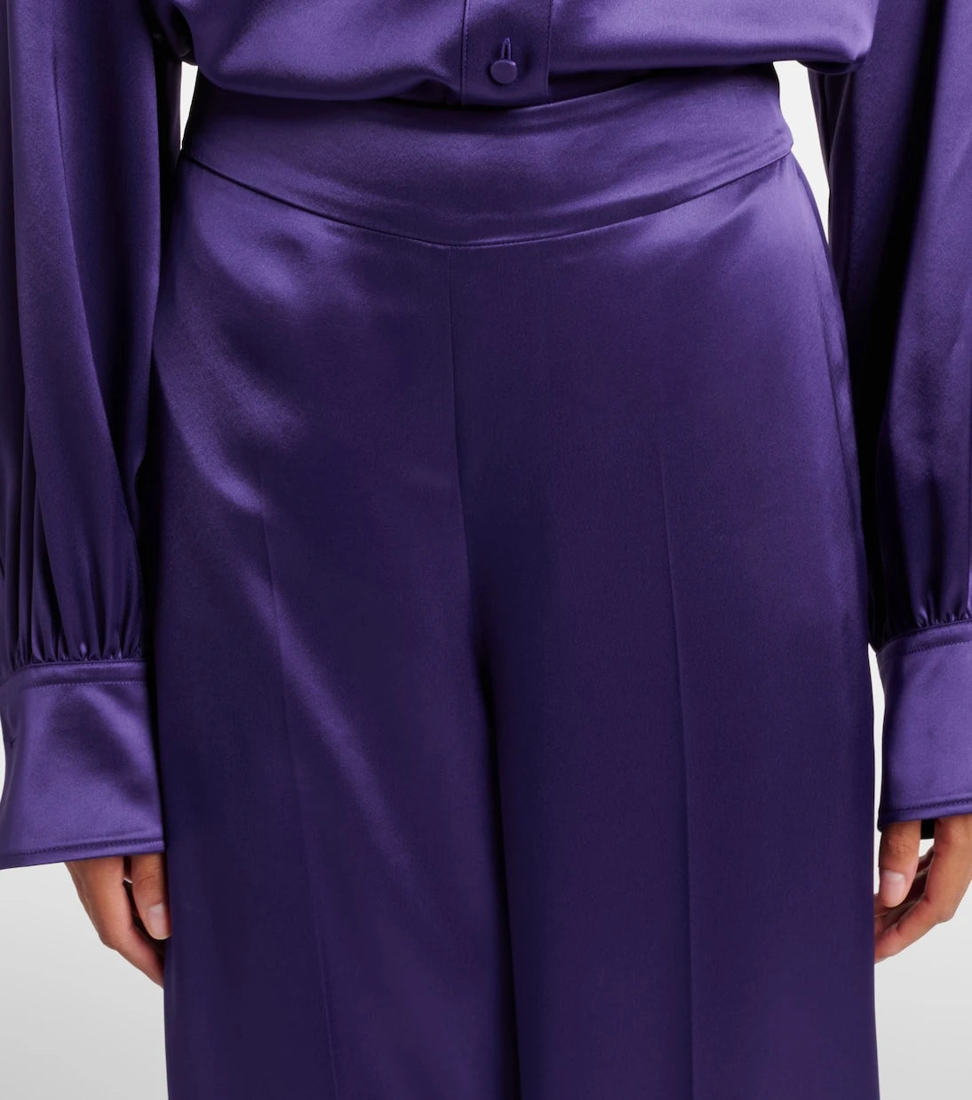 Joseph - بنطال واسع الساقين من الساتان بلون ديجون