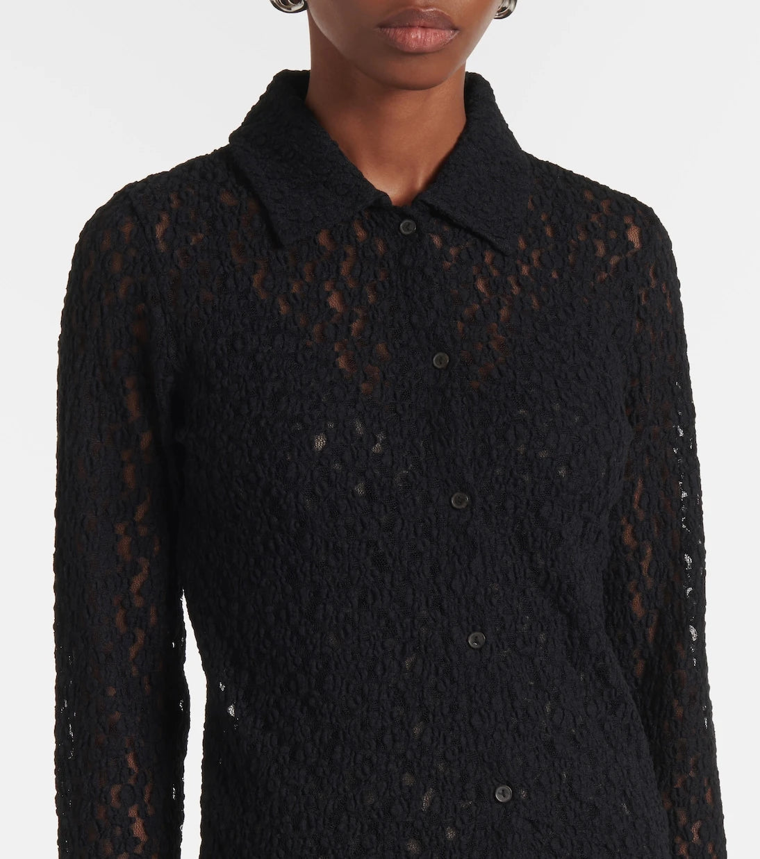 Vince - Floral sheer smocked lace top