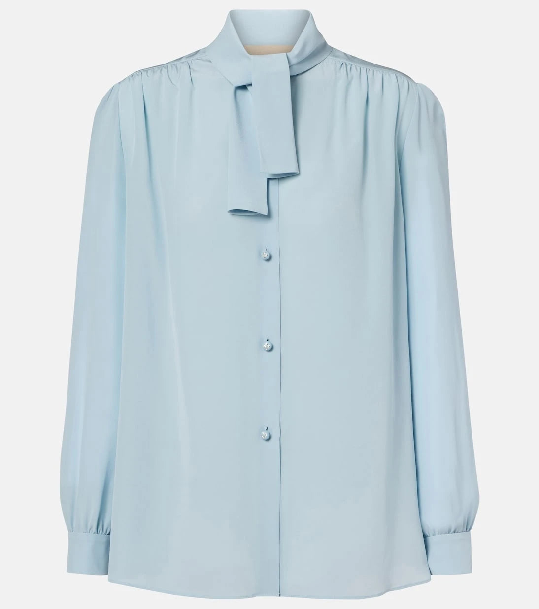 Valentino - Tie-neck silk crêpe de chine shirt