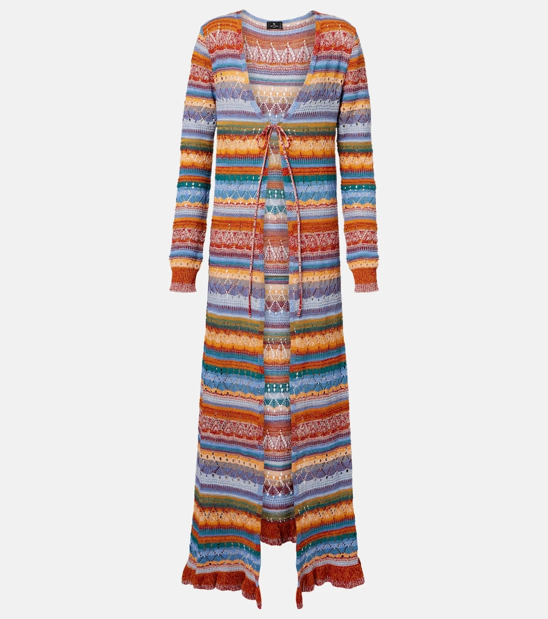 Etro - Crochet striped cotton cardigan