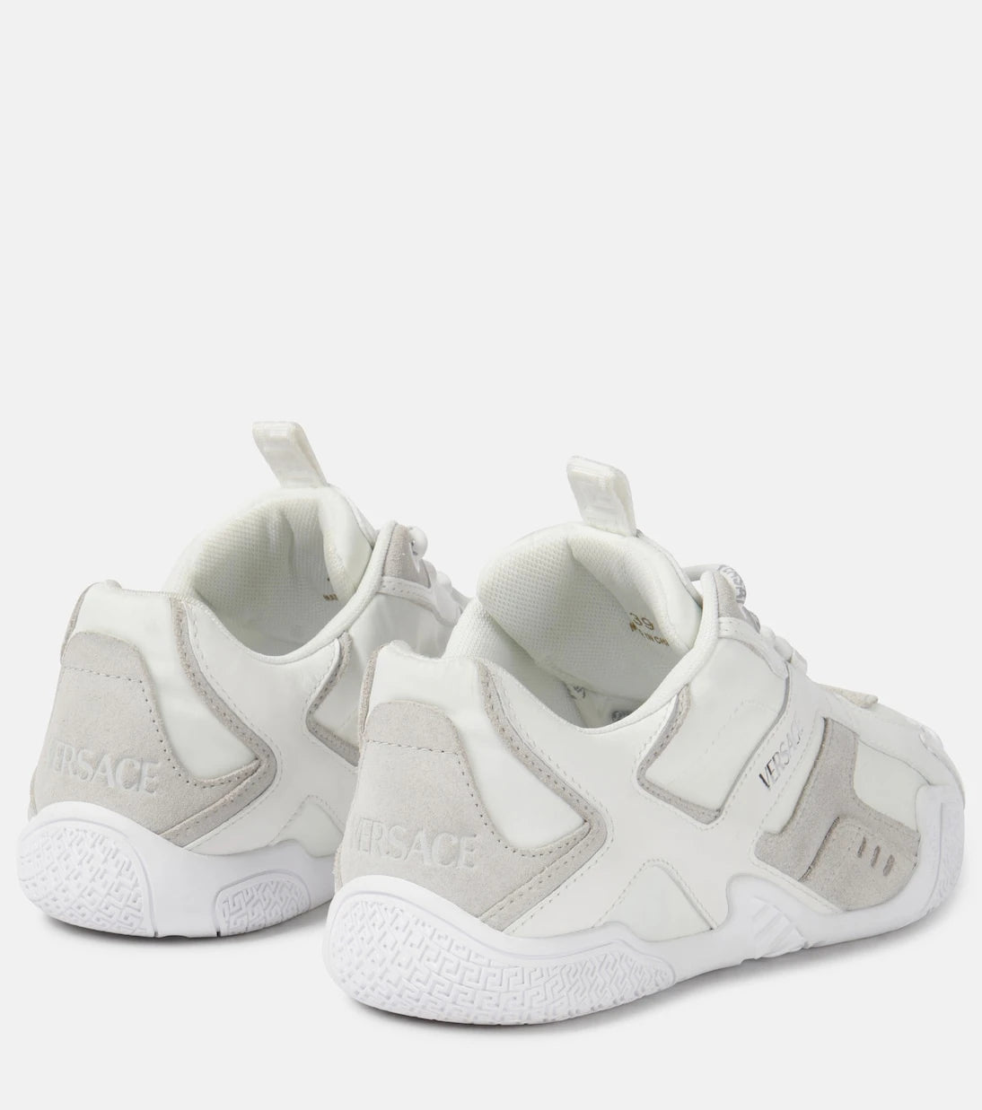 Versace - Galaxia suede-trimmed leather sneakers