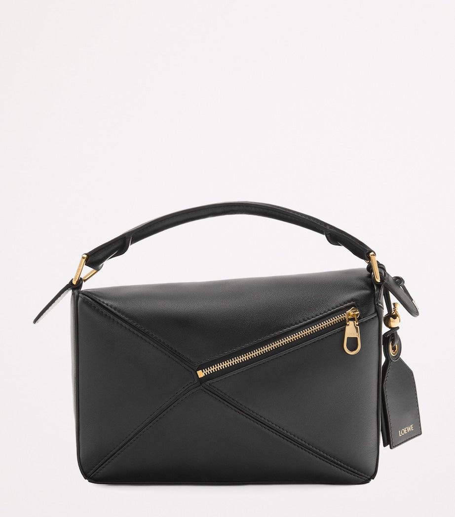 LOEWE Black Small Leather Featherlight Puzzle Top-Handle Bag