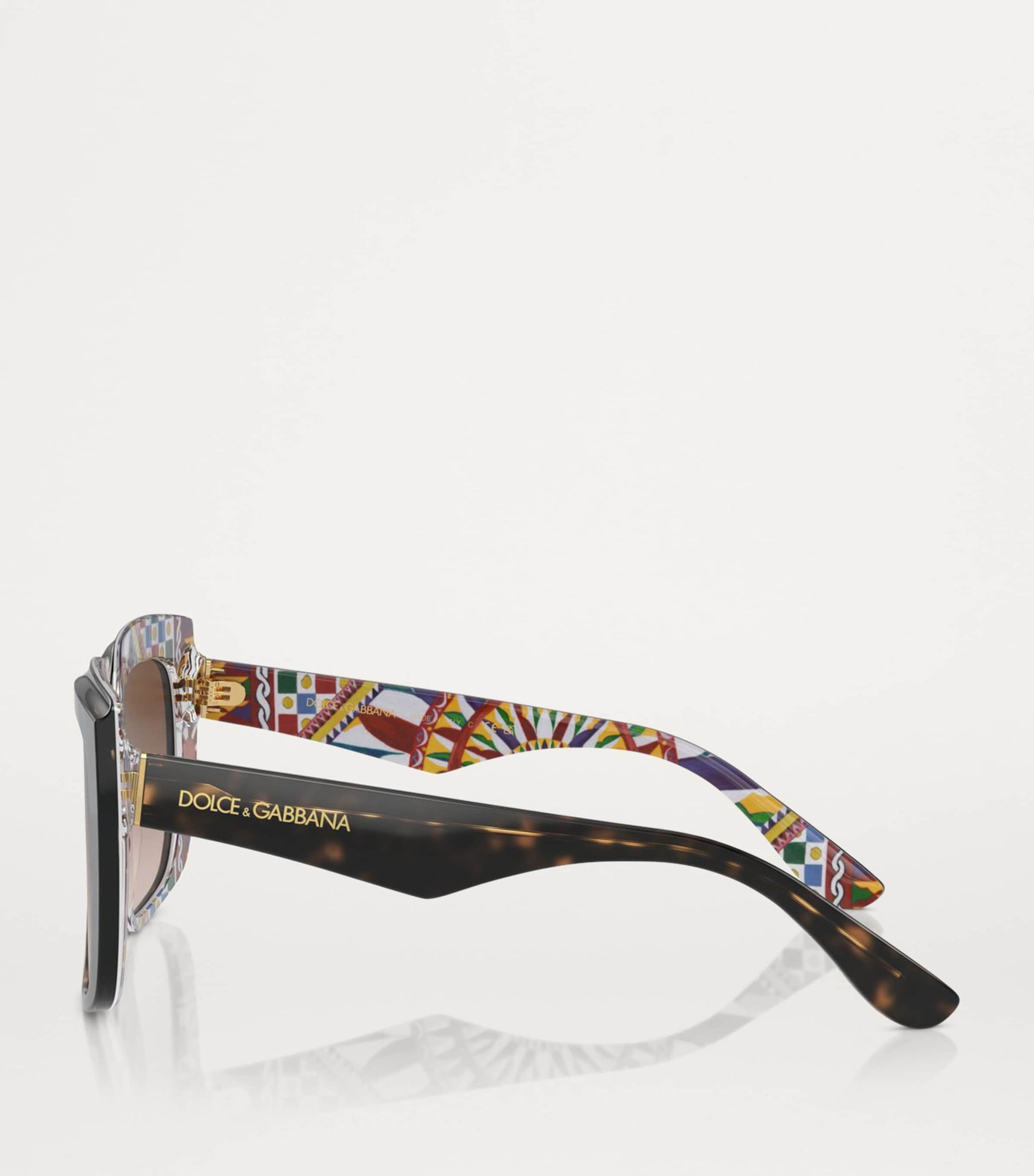 Dolce & Gabbana Brown Acetate Square Sunglasses