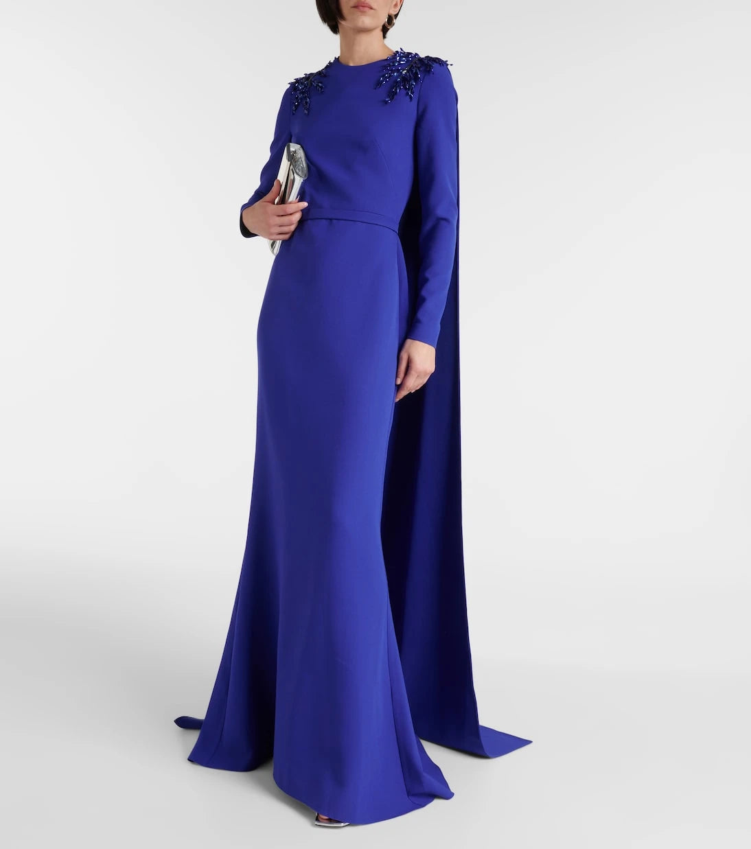 Safiyaa - Ginevra embellished caped gown