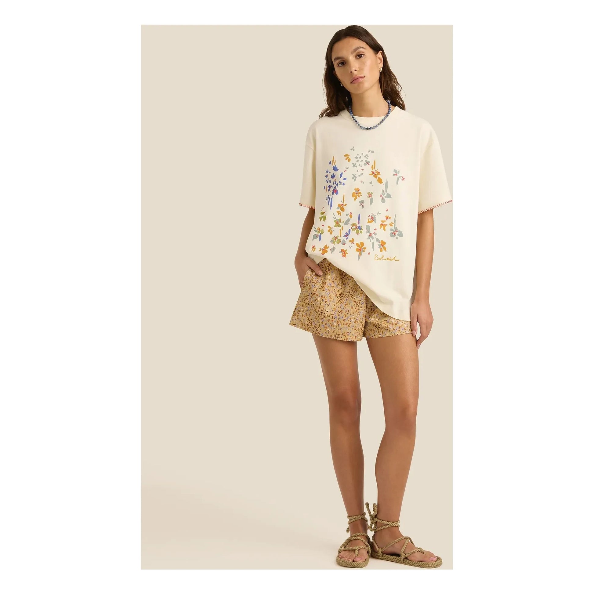 Soleil Soleil - Mia Cotton shorts | Sand