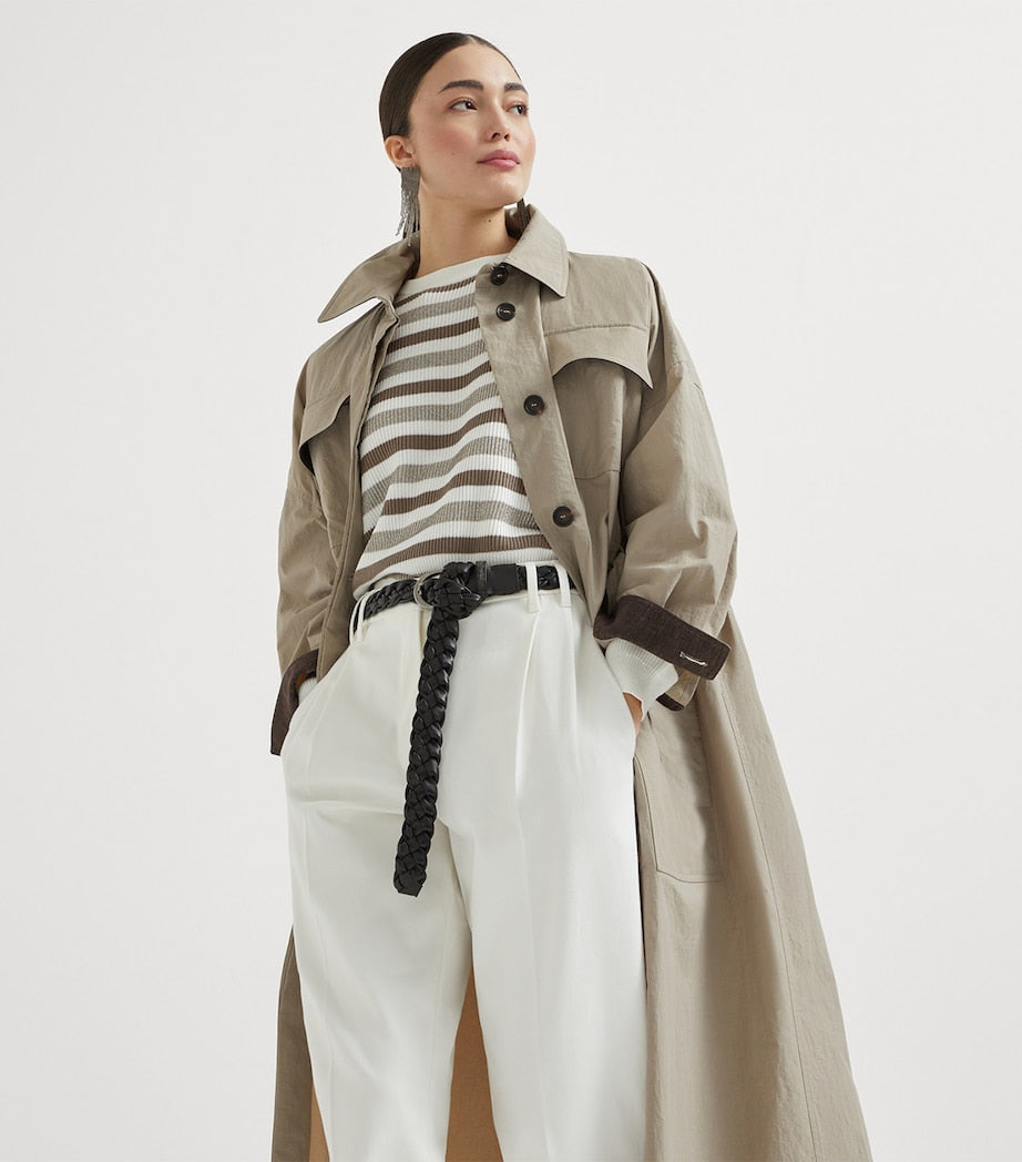 Brunello Cucinelli Beige Water-Resistant Trench Coat