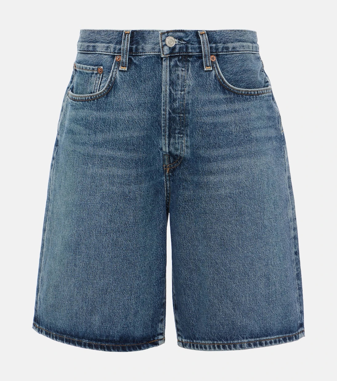 Agolde - Risha low-rise denim Bermuda shorts