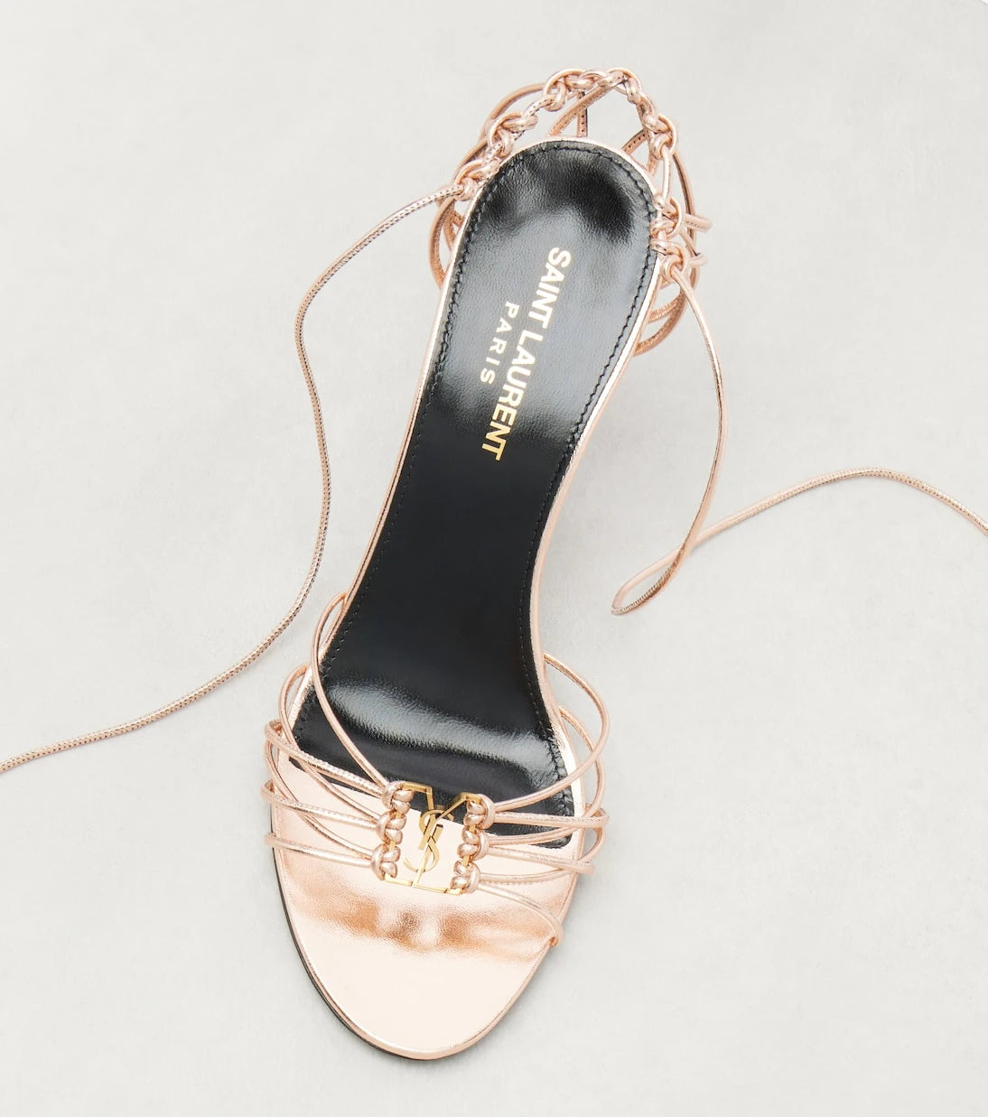 Saint Laurent - Babylone 90 metallic leather sandals