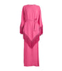 Fringed Bohemian Kaftan Maxi Dress ORCHID PINK