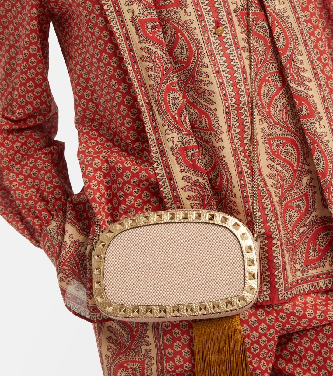 Valentino Garavani - Rockstud VLogo Mini canvas shoulder bag