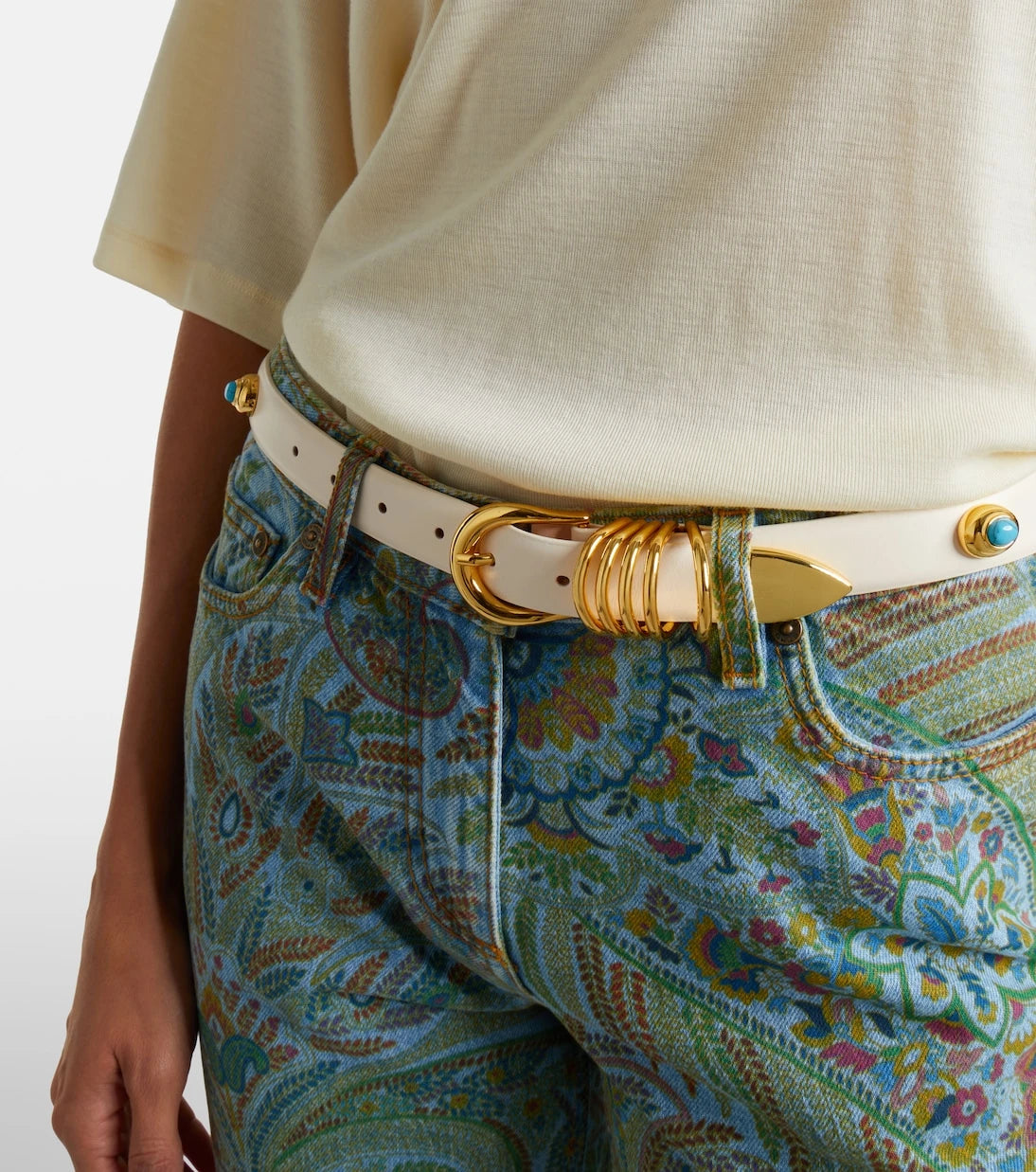 Déhanche - Hollyhock embellished leather belt