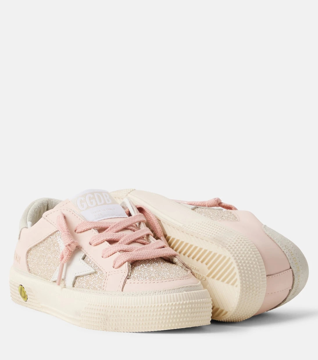 Golden Goose Kids - May glitter leather sneakers