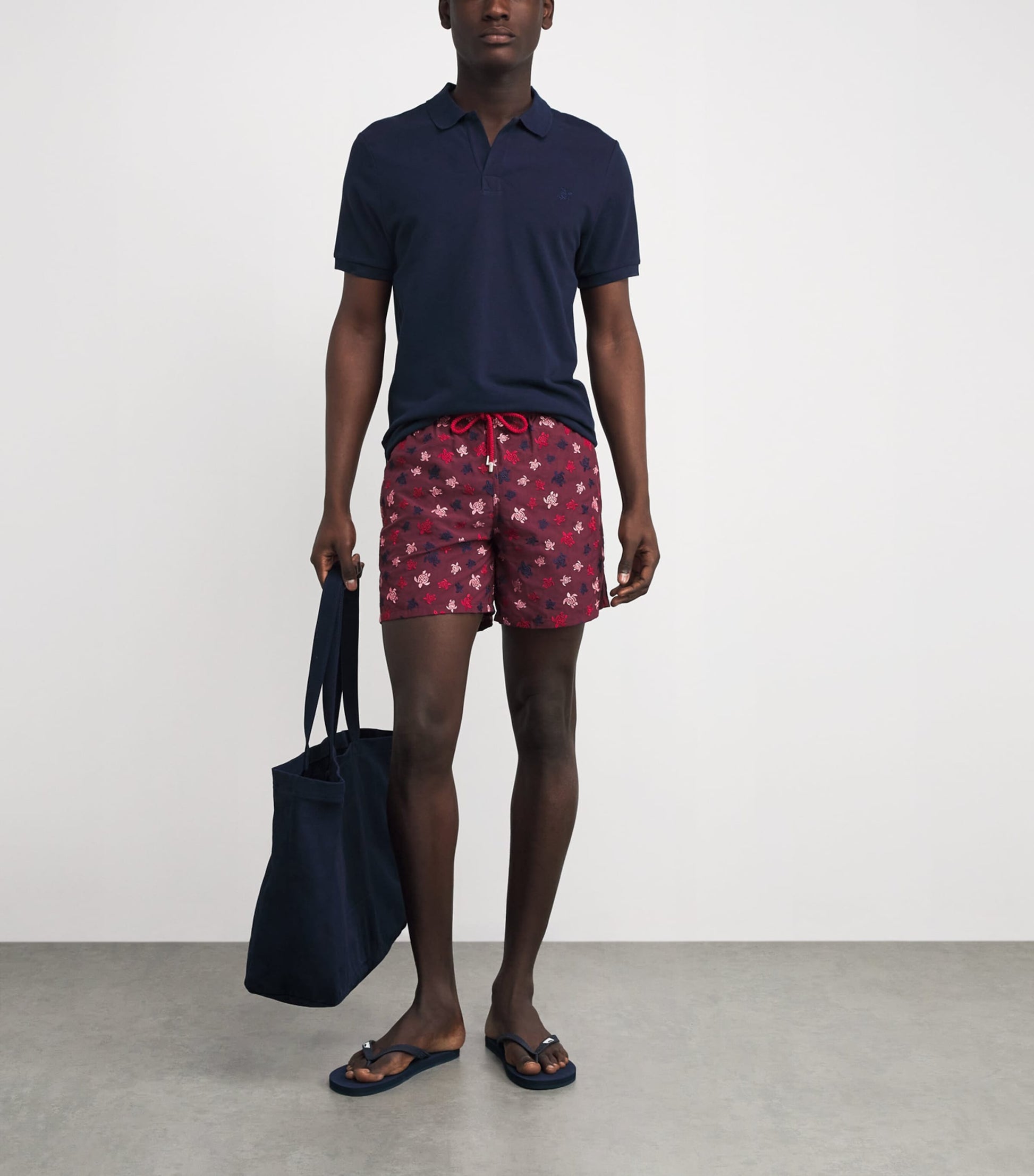 Embroidered Turtle Mistral Swim Shorts