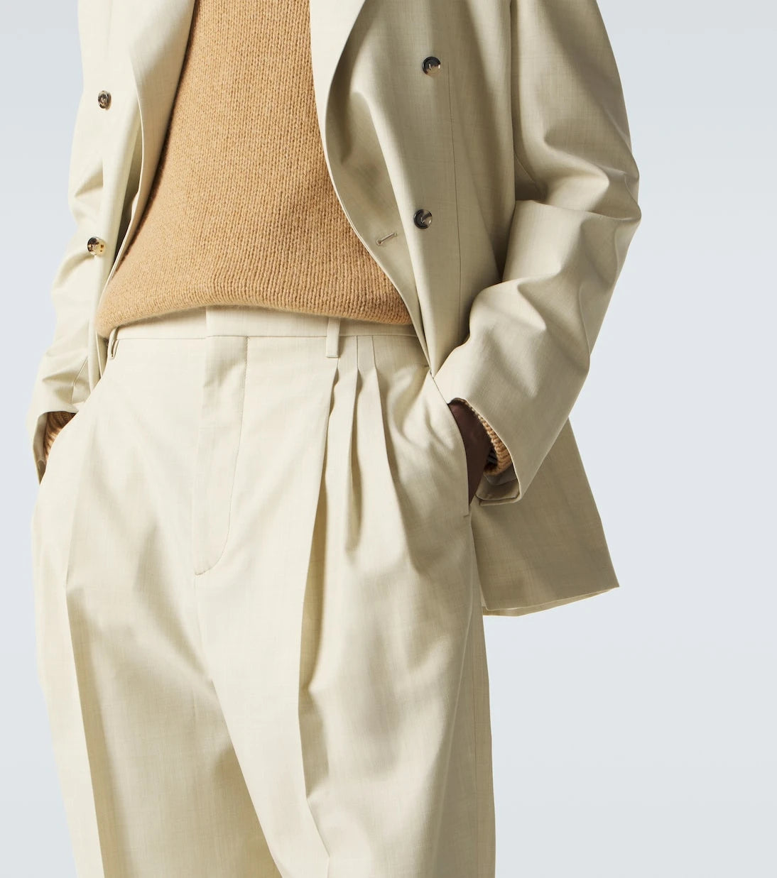 Bottega Veneta - Wool and cotton gabardine suit pants