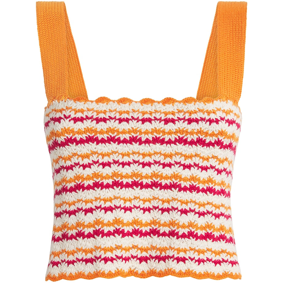 ESCVDO Orange Crochet Wayra Crop Top