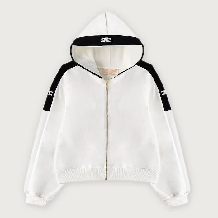 Pamuktan çocuklar için fermuarlı ve kapüşonlu sweatshirt