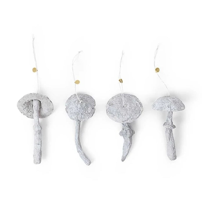 ferm LIVING Mushroom Ornaments Noel Süsleri Seti (4 Parça)