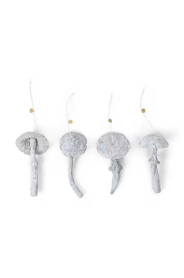 ferm LIVING Mushroom Ornaments Noel Süsleri Seti (4 Parça)