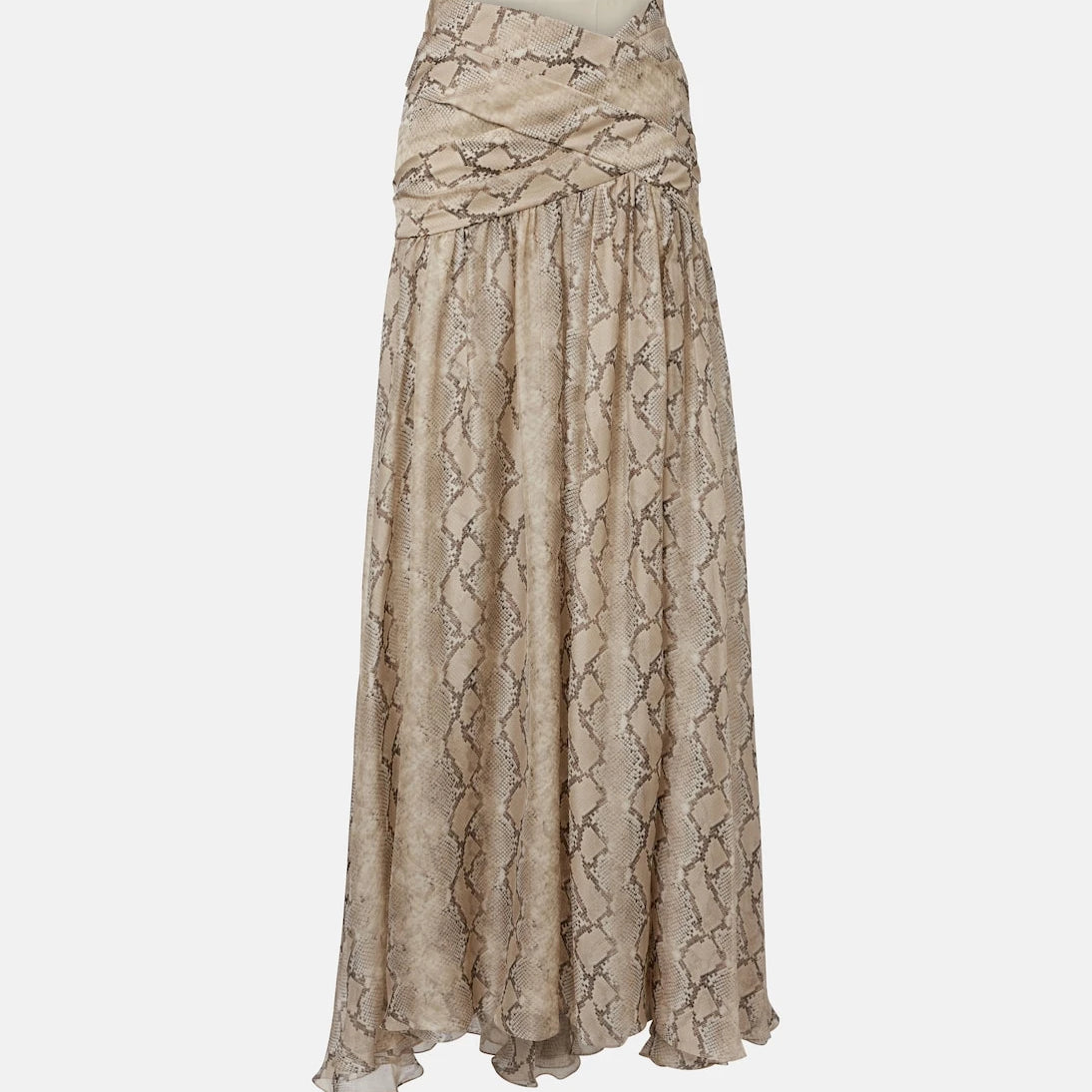 Elie Saab - Snake-print silk chiffon maxi skirt