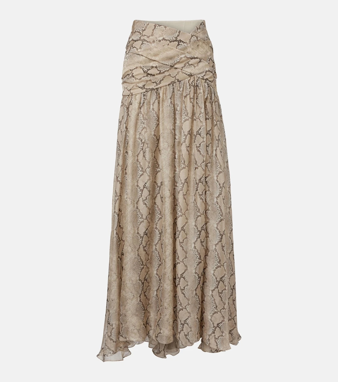 Elie Saab - Snake-print silk chiffon maxi skirt