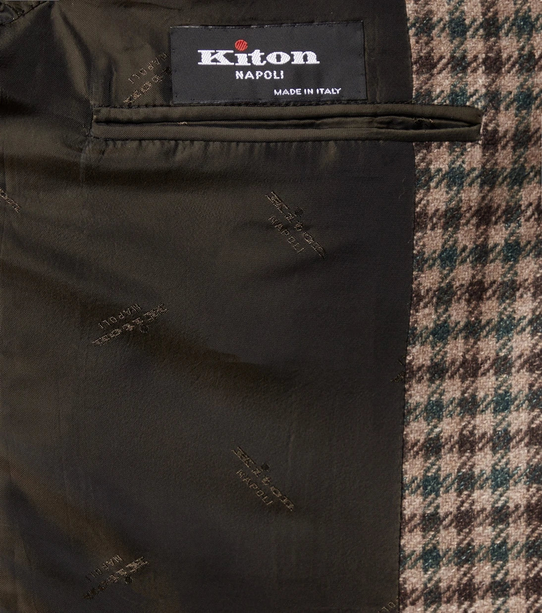 Kiton - بليزر صوف وحرير وكتان كاروهات