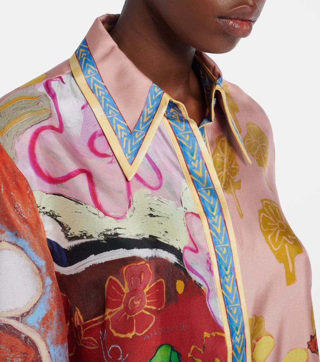 Alémais - x MLAK printed silk twill shirt