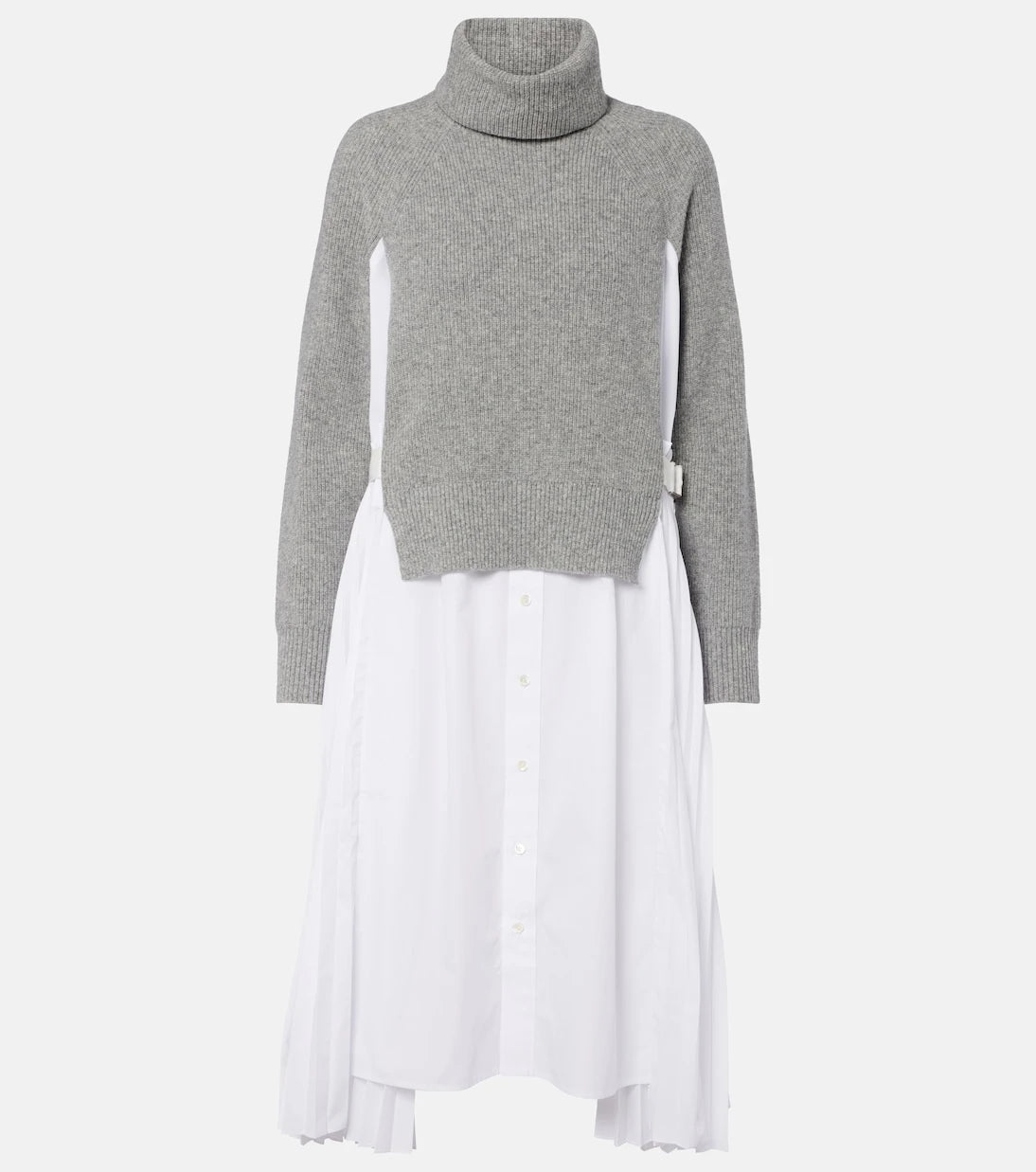 Sacai - Layered turtleneck midi dress
