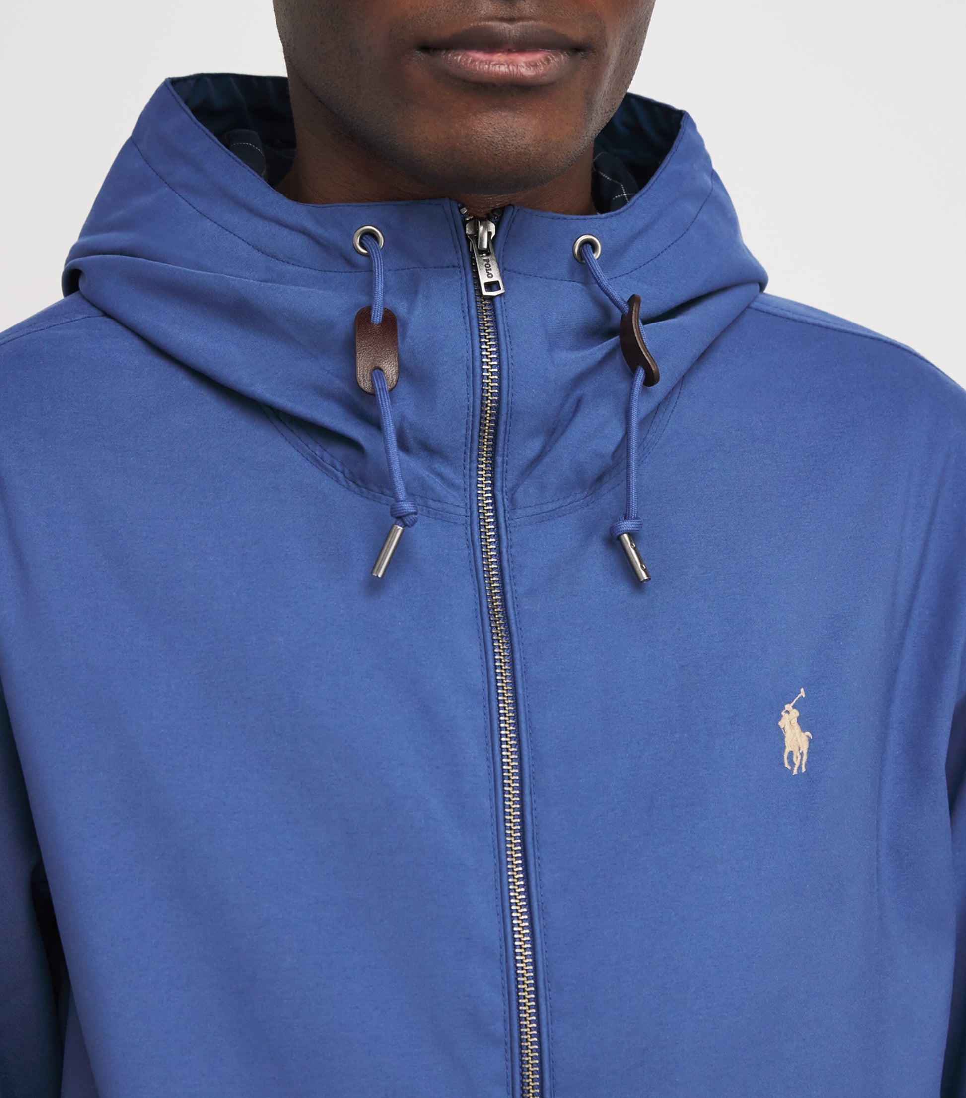 Polo Ralph Lauren Blue Water-Repellent Hooded Harrington Jacket
