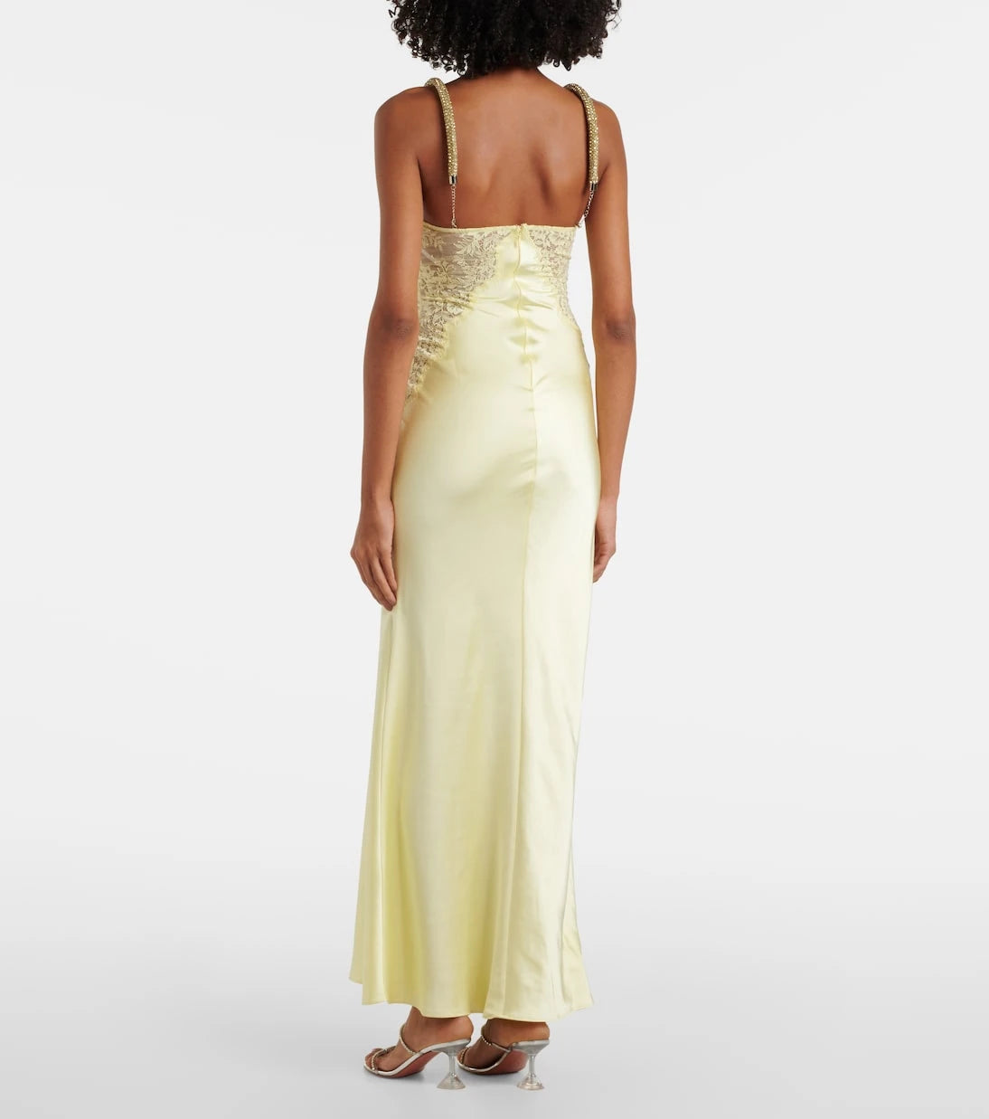 Self-Portrait - x Christopher Kane lace-trimmed satin maxi dress
