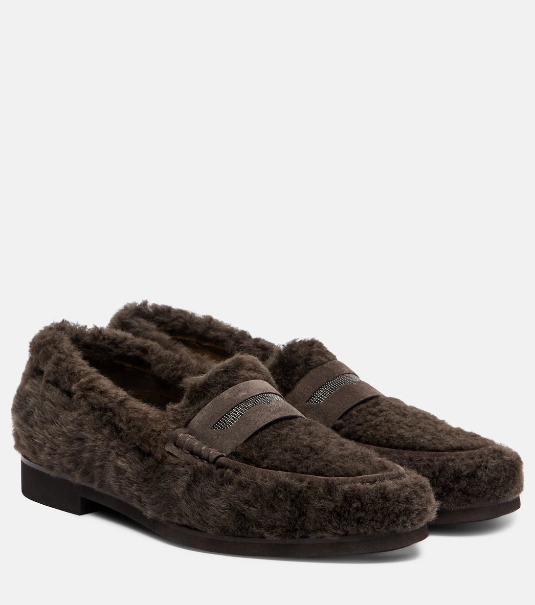 Brunello Cucinelli - Monili shearling loafers