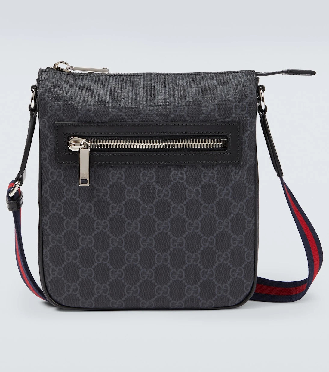 Gucci - GG canvas leather-trimmed crossbody bag