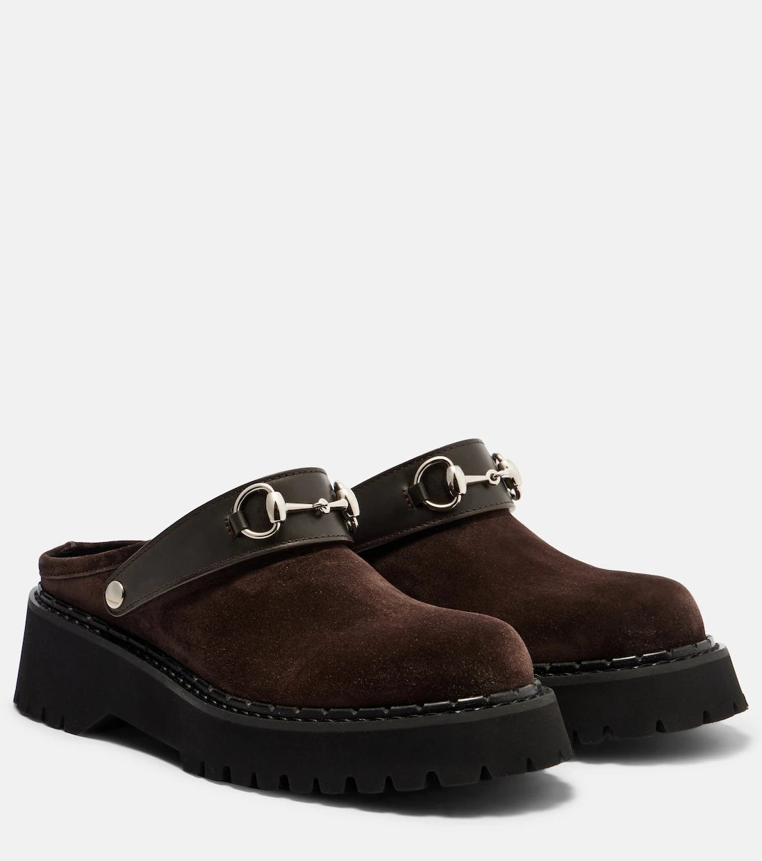 Gucci - Horsebit suede mules