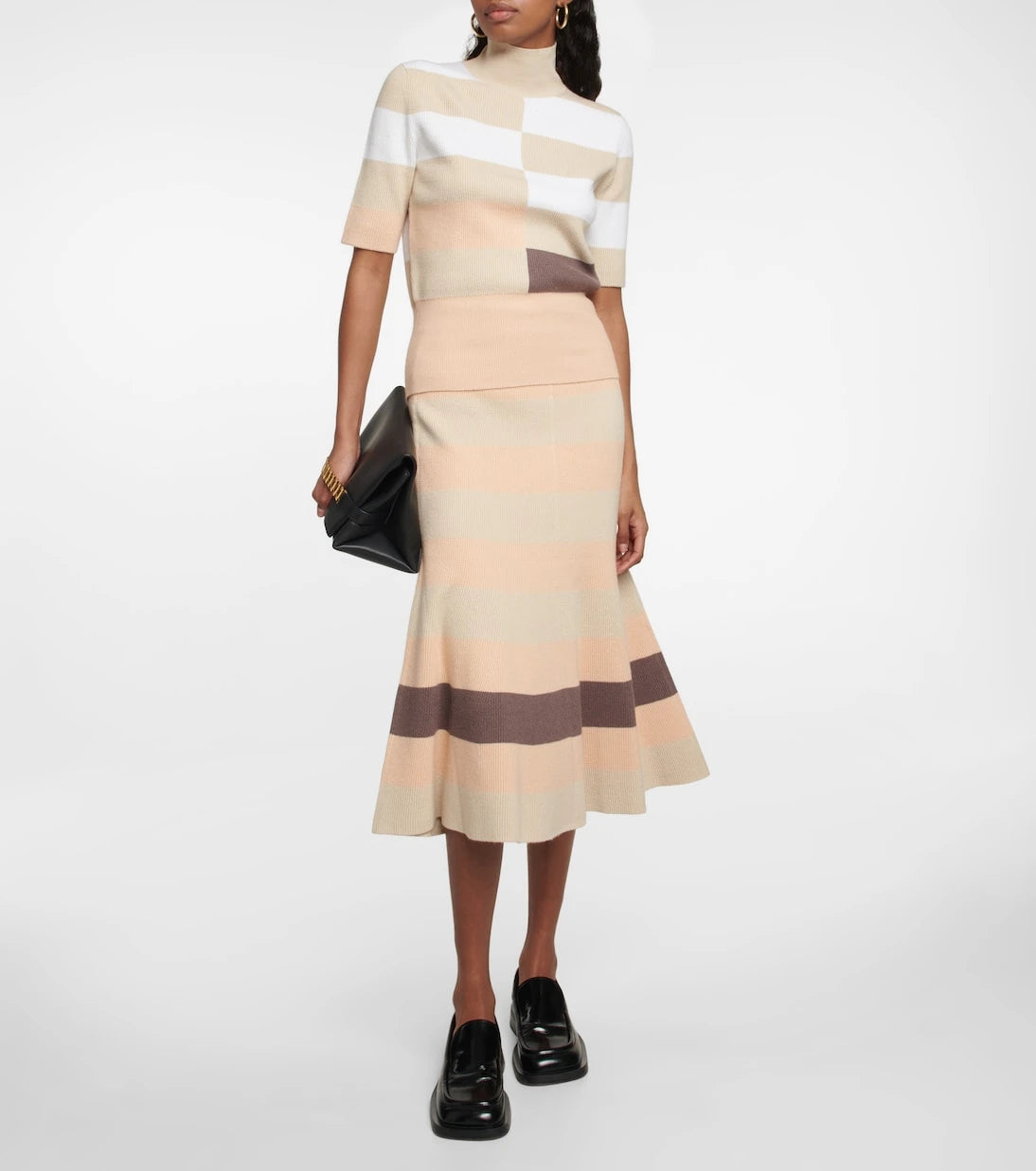 Joseph - Ribbed–knit midi skirt
