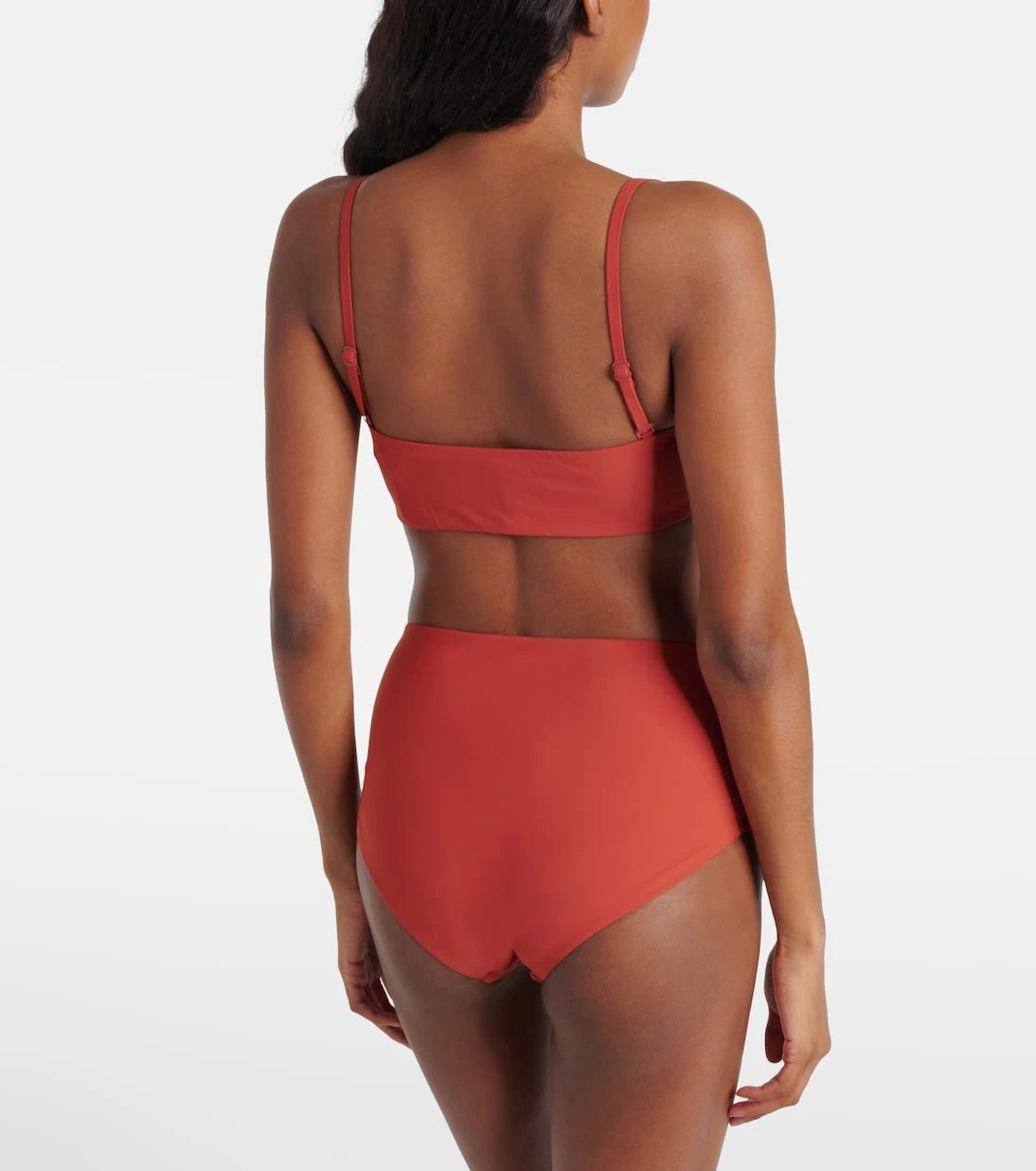 Christopher Esber - Embellished ruched high-rise bikini bottoms