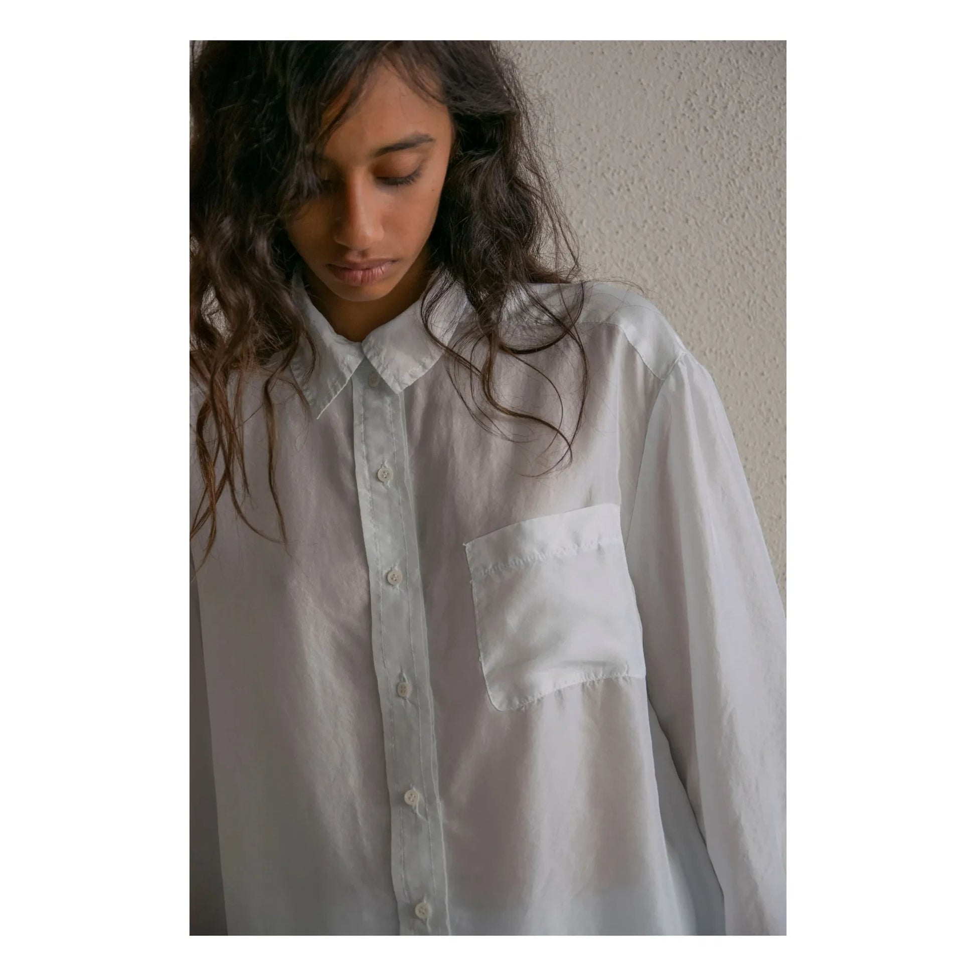 THEAVANT - Silk Pongee Man Shirt | Light Blue