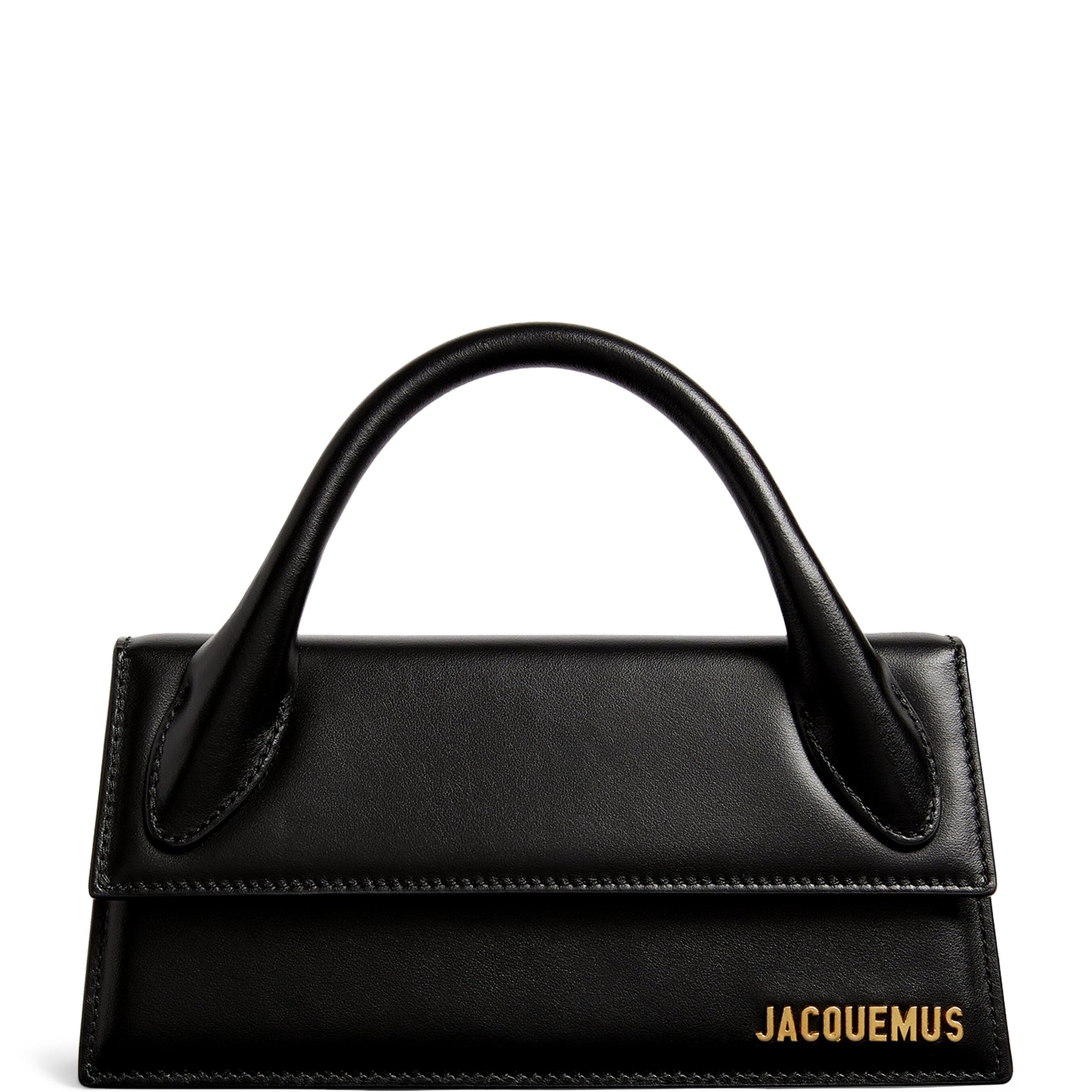 Jacquemus Black Leather Le Chiquito Long Top-Handle Bag