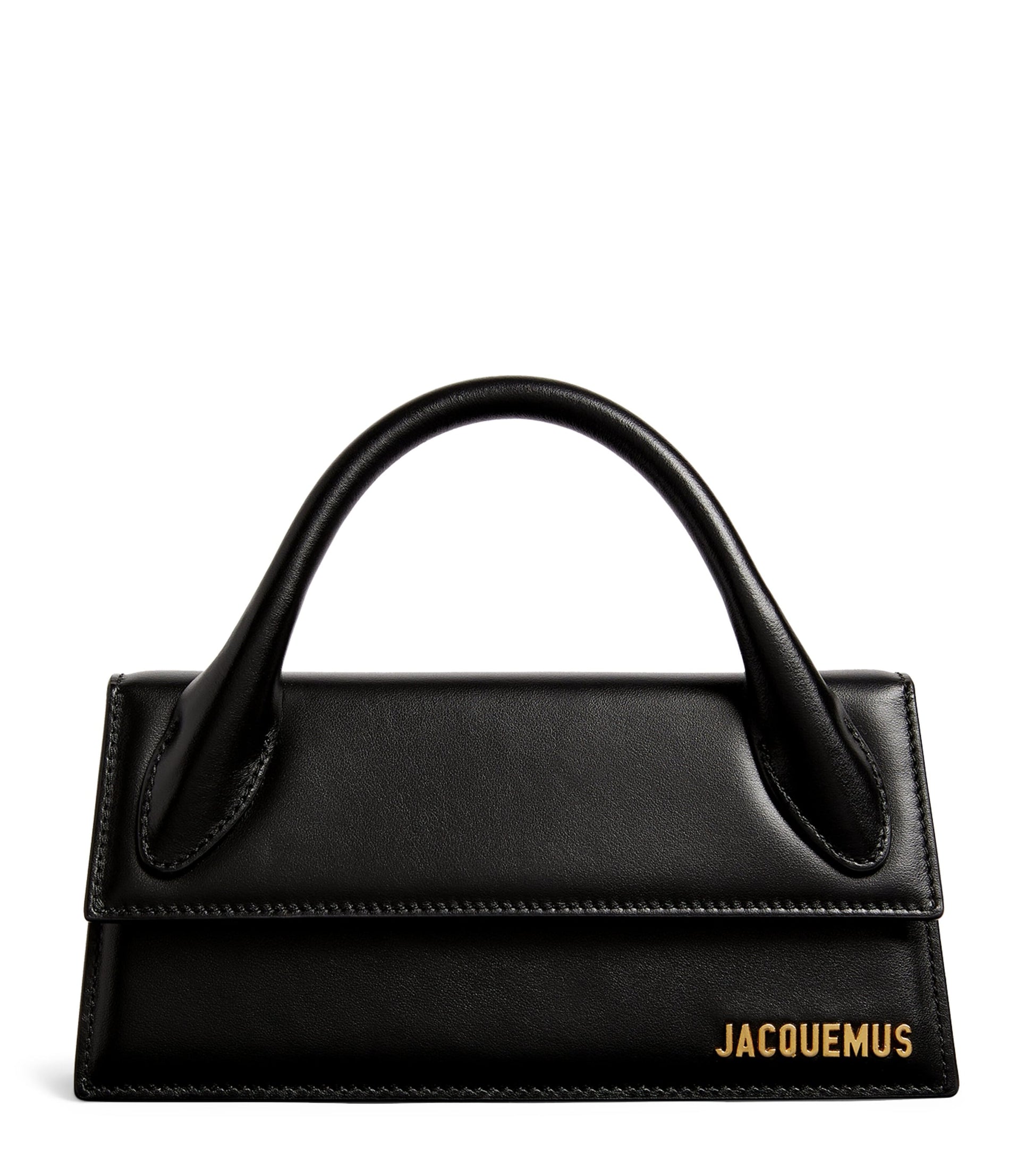 Jacquemus Black Leather Le Chiquito Long Top-Handle Bag