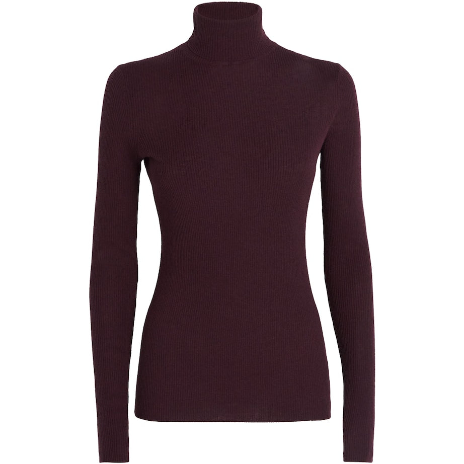 Maje Red Wool-Silk Rollneck Sweater