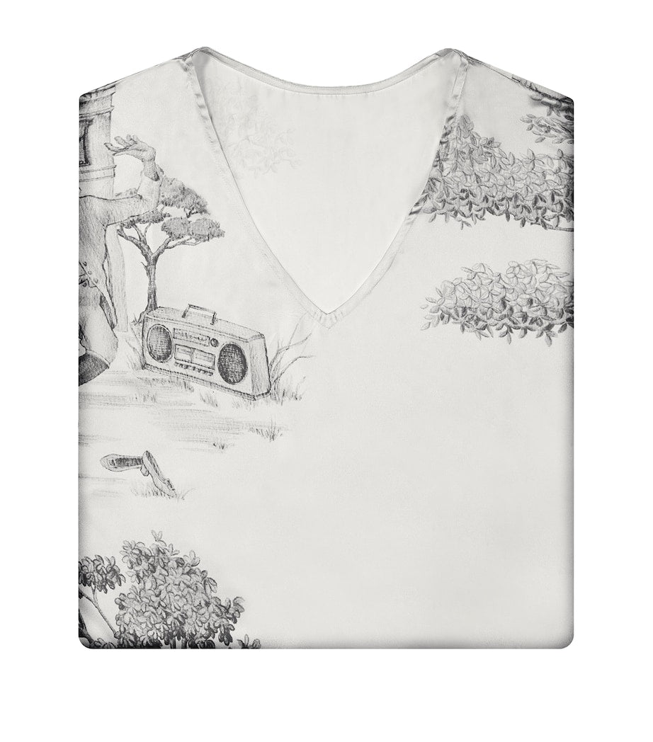 Gingerlily x Sheila Bridges Mulberry Silk Harlem Toile Kaftan