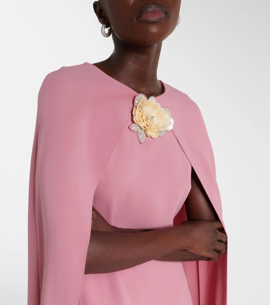 Oscar de la Renta - Caped silk-blend georgette gown