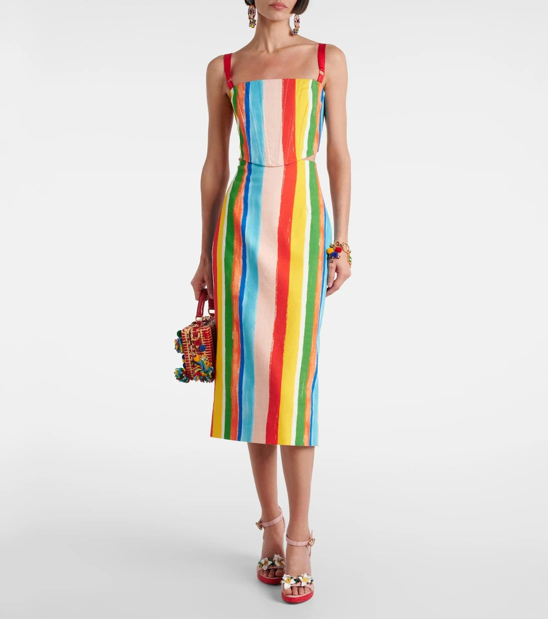 Dolce&Gabbana - Striped cotton-blend pencil skirt