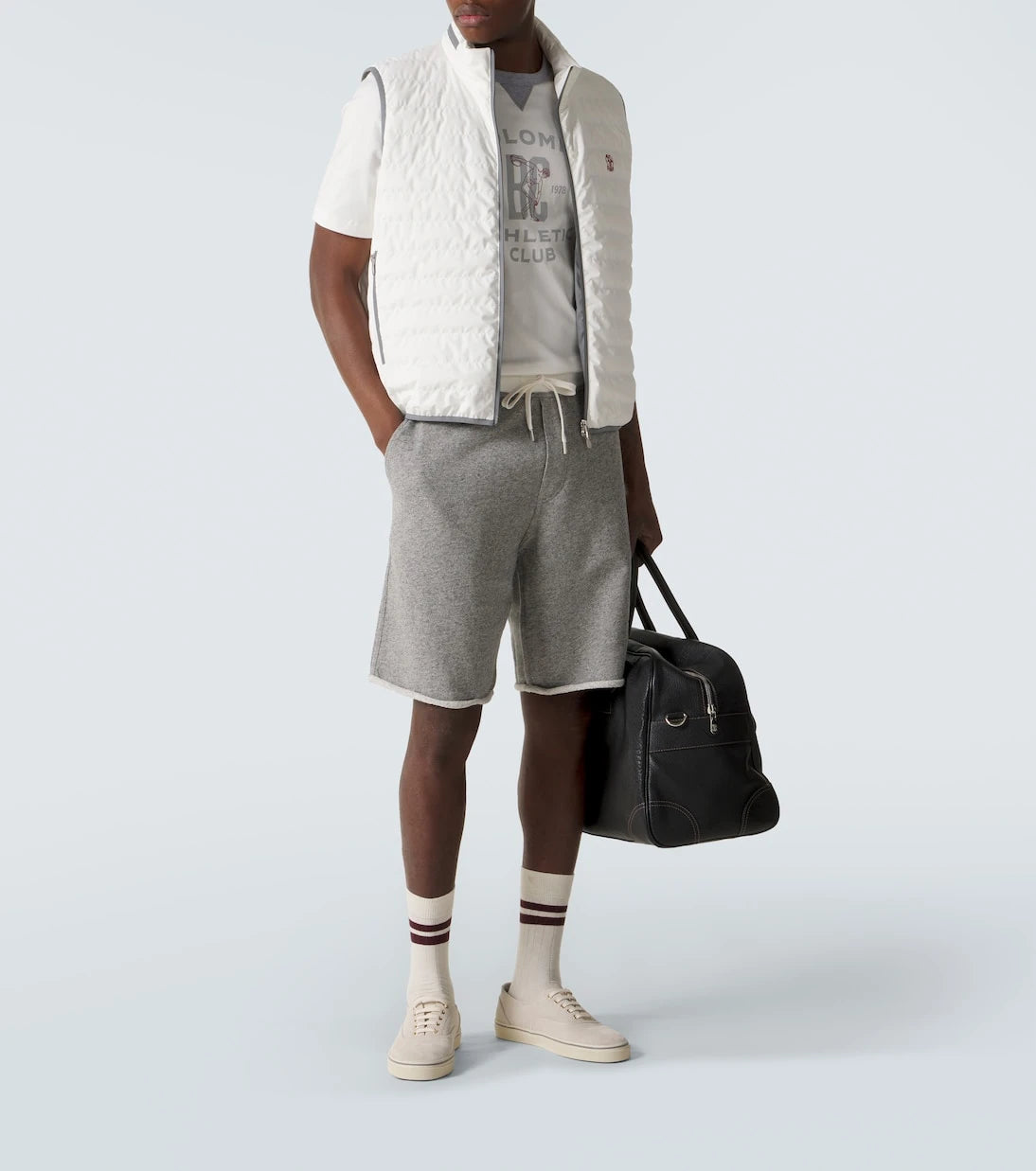 Brunello Cucinelli - Cotton and linen jersey shorts