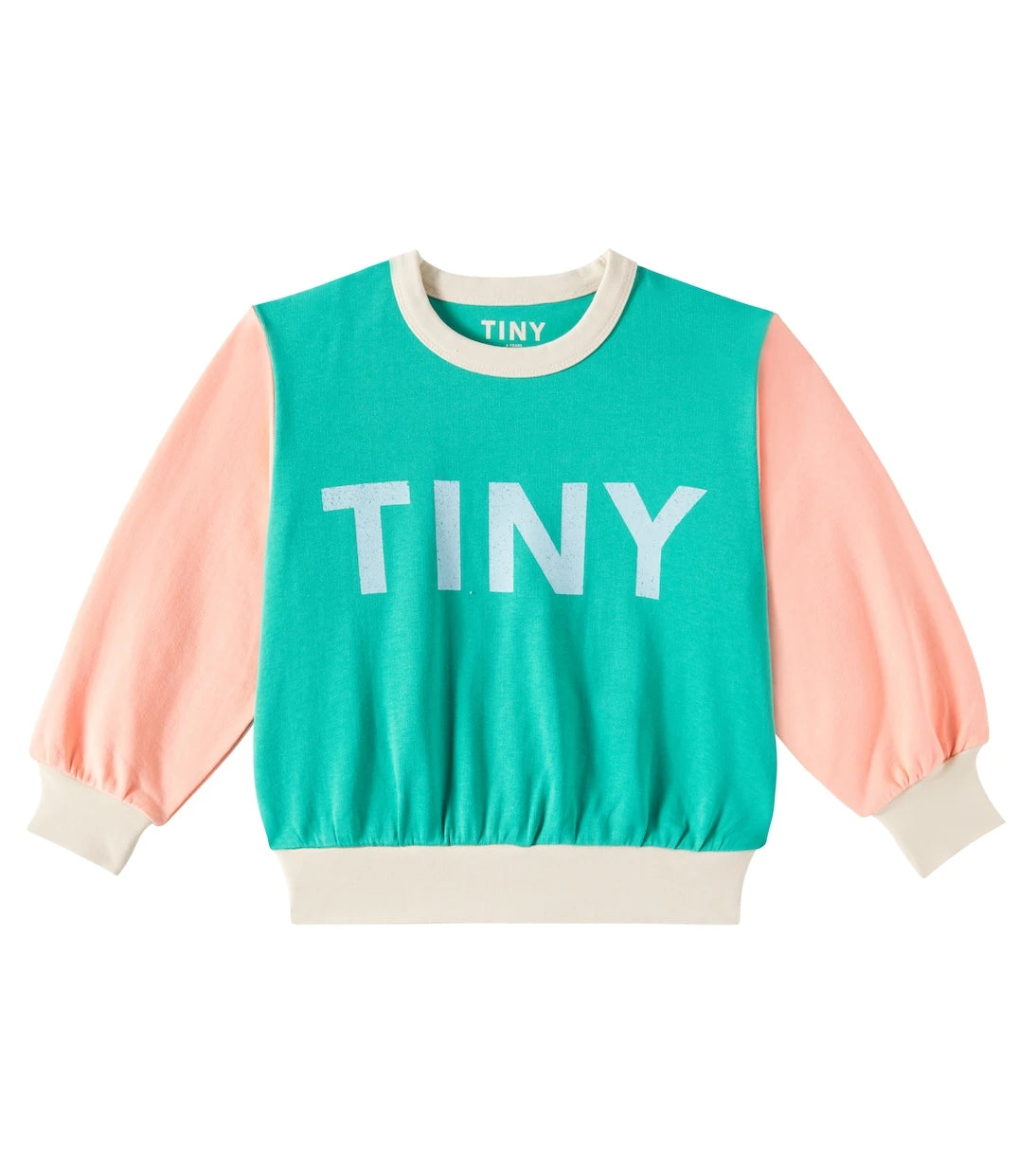 Tinycottons - سويت شيرت من القطن جيرسيه بنمط كتل الألوان وشعار الماركة