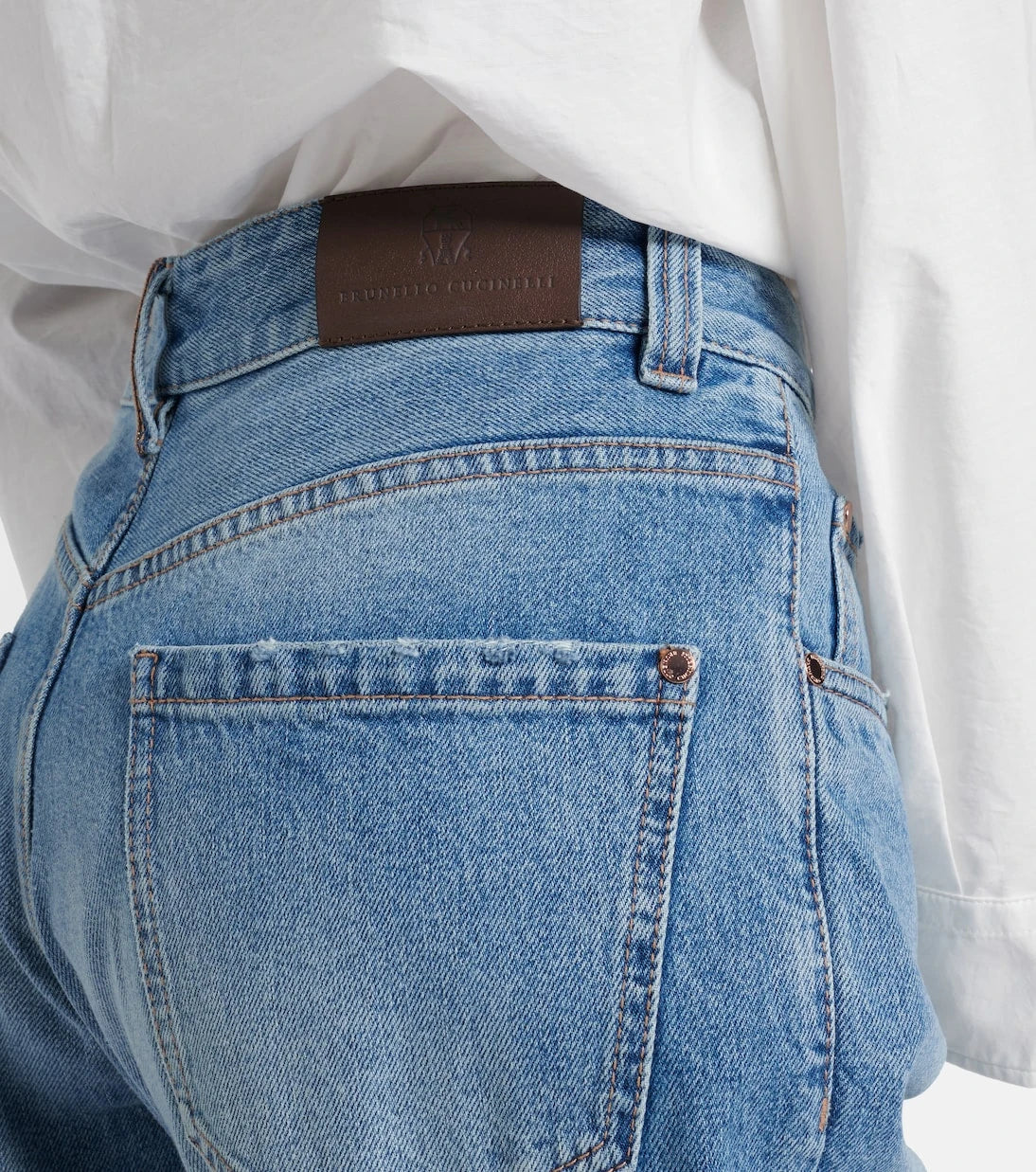 Brunello Cucinelli - جينز بقصّة مستقيمة وخصر منخفض